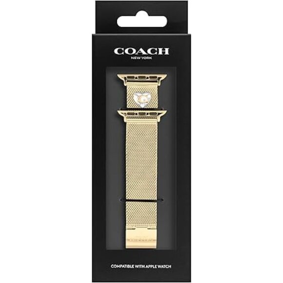 NIB Coach Women's Gold Mesh Bracelet Strap for Apple Watch 38mm 40mm And 41mm - Picture 1 of 2